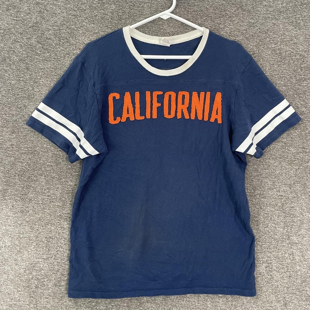 Hollister Shirt Mens XL Blue California Graphic Ringer Cotton Y2K Slim Fit Vtg